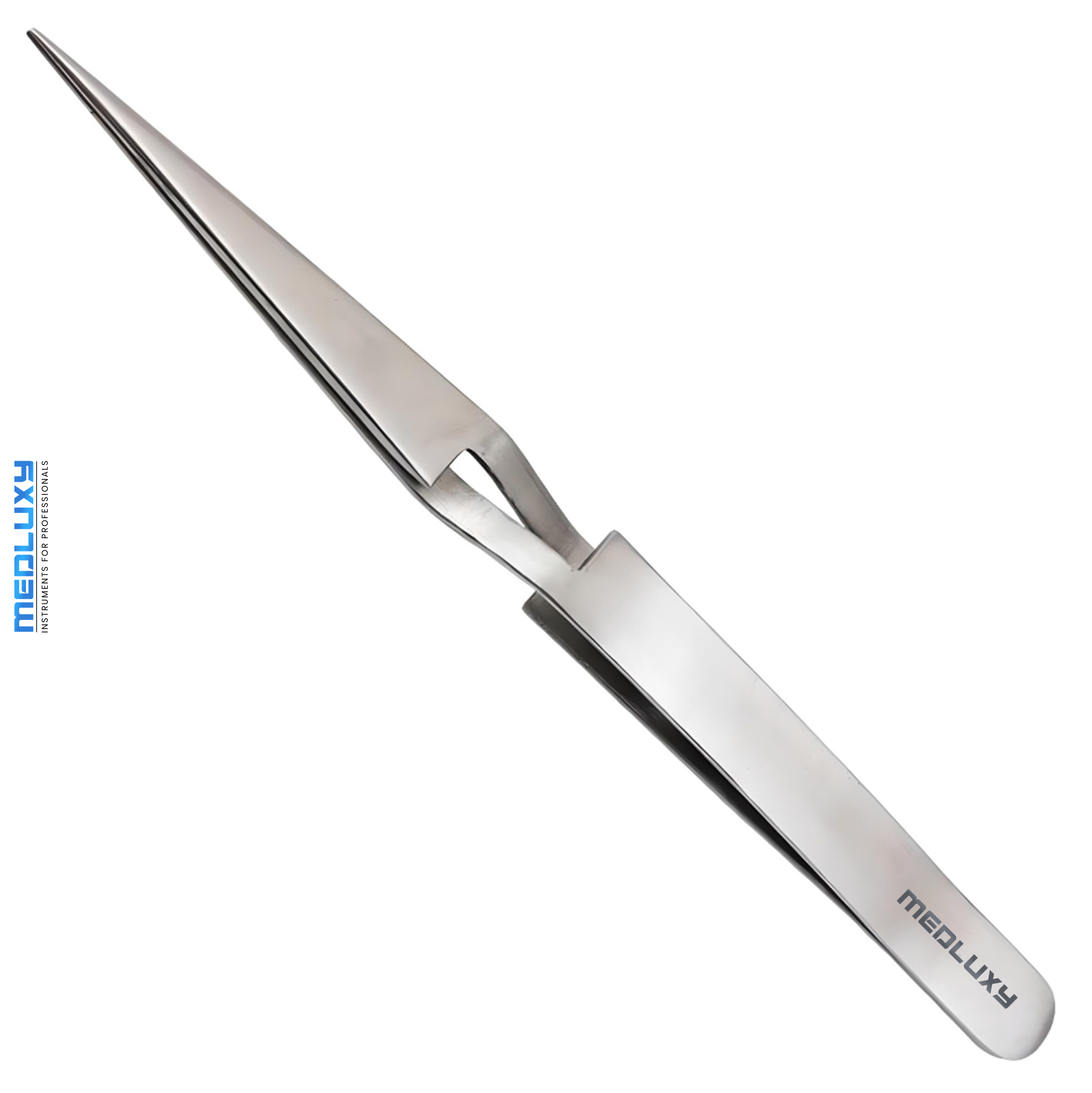 Medluxy Pro - Hobby tweezers - 12 cm - clamp tweezers - straight - fine point - stainless steel - Multifunctional - cross tweezers (model building, hobby, crafts, electronics, tweezers, clamp, cross tweezers)